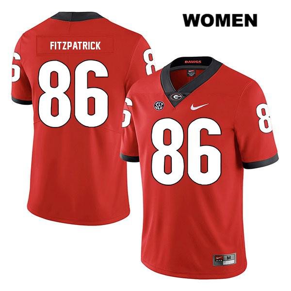 Georgia Bulldogs Women's John FitzPatrick #86 NCAA Legend Authentic Red Nike Stitched College Football Jersey AXF5856HM